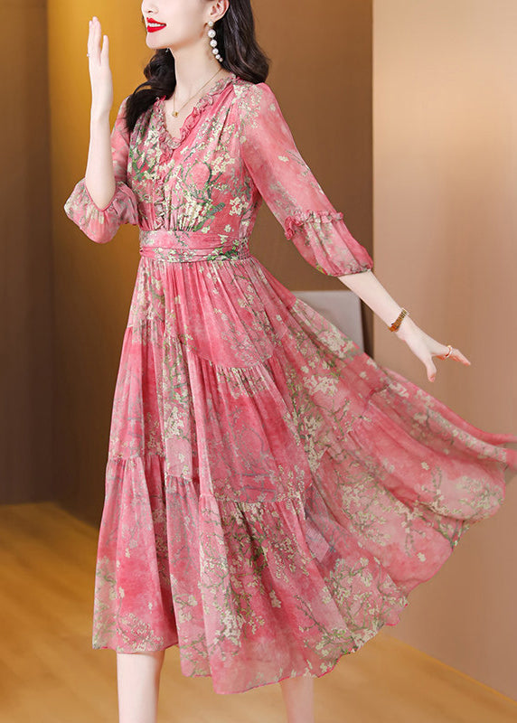 Robe Longue Femme Patchwork à Volants Été 4