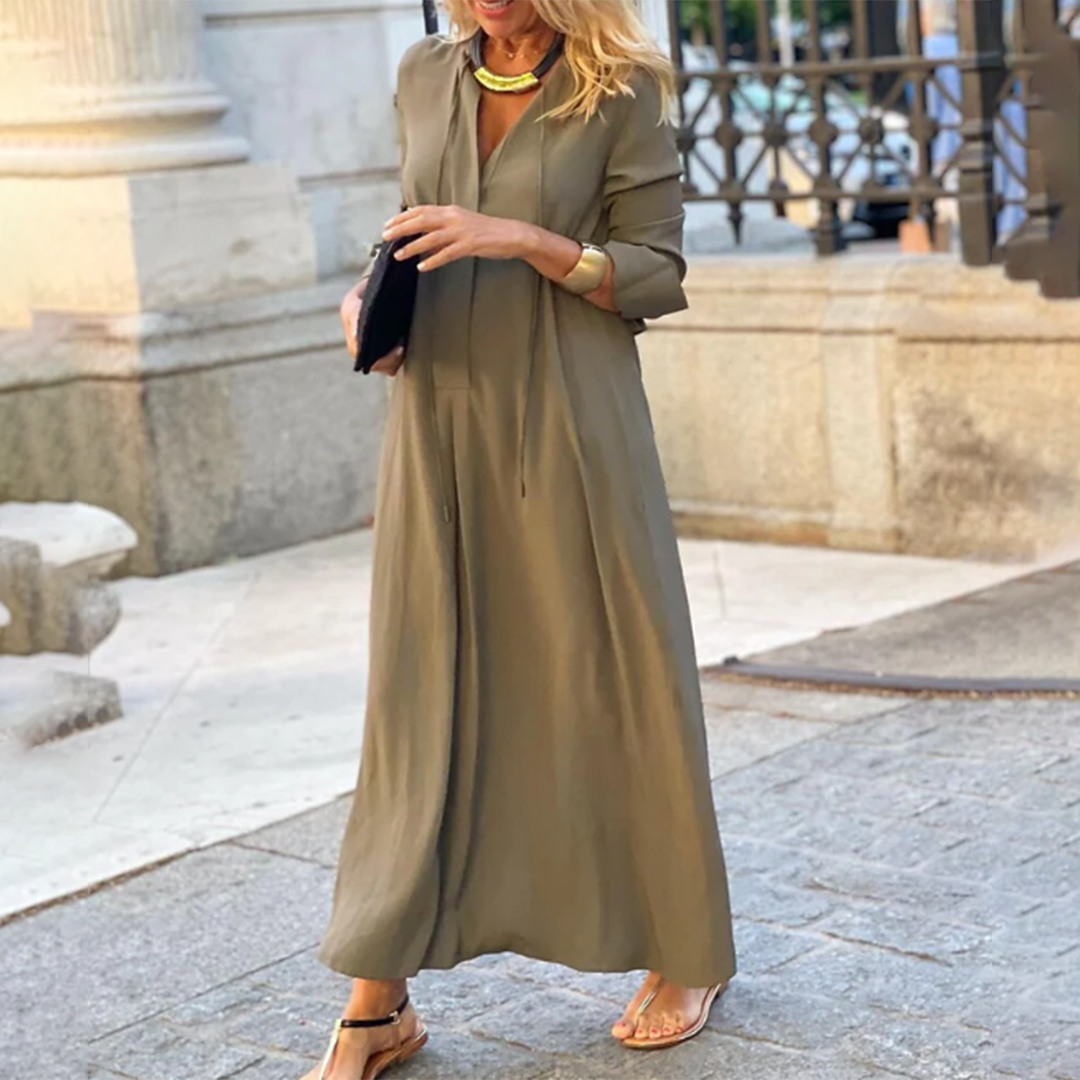 Robe Longue Femme avec Poches Chic 2