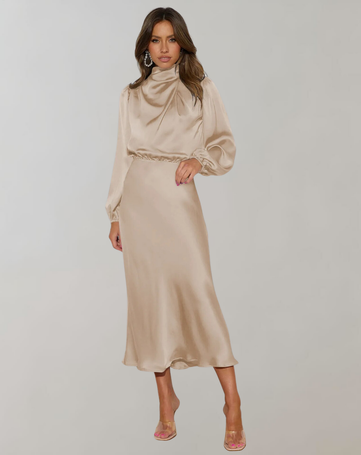 Robe Longue à Manches pour Femme Chic 5