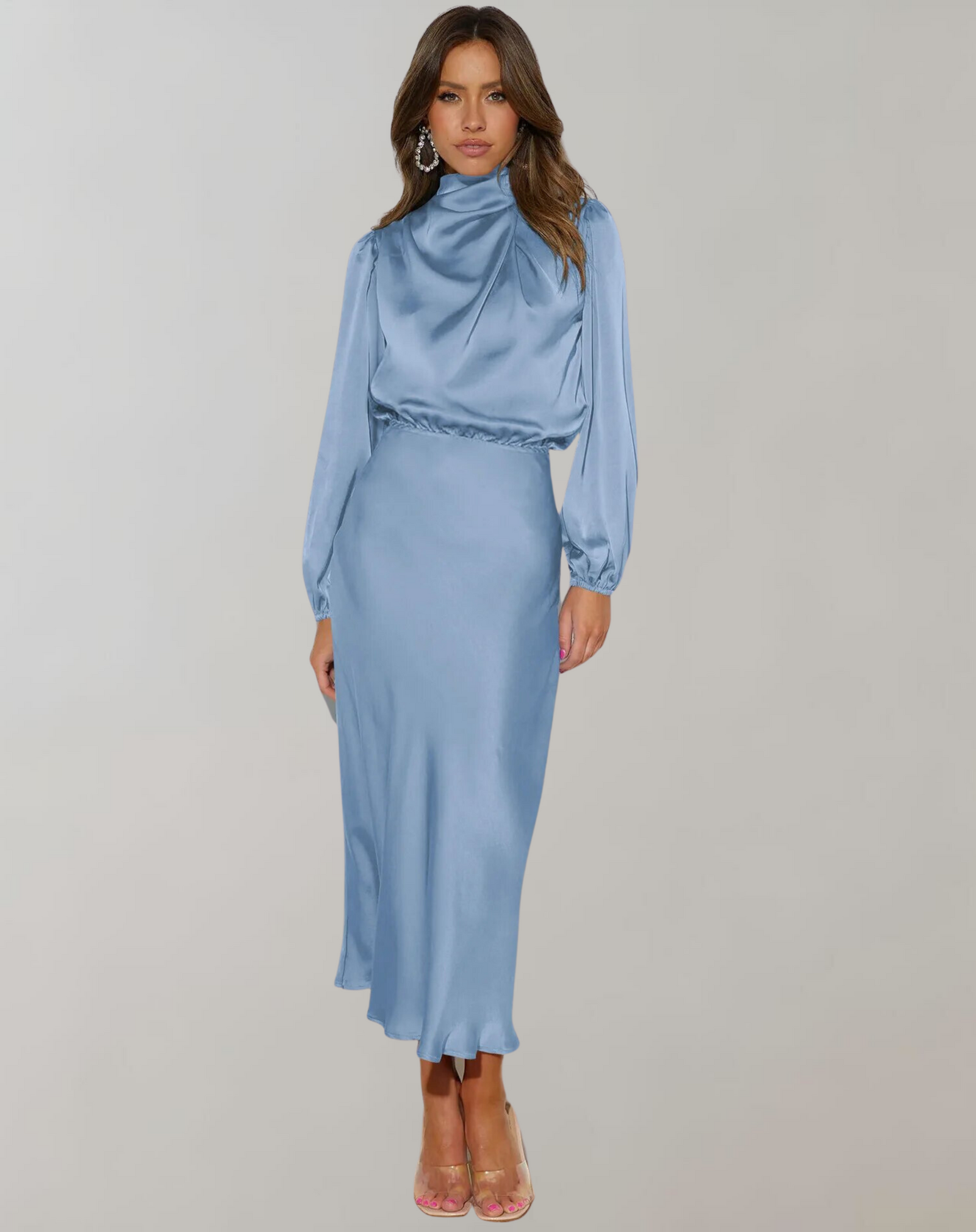 Robe Longue à Manches pour Femme Chic 6