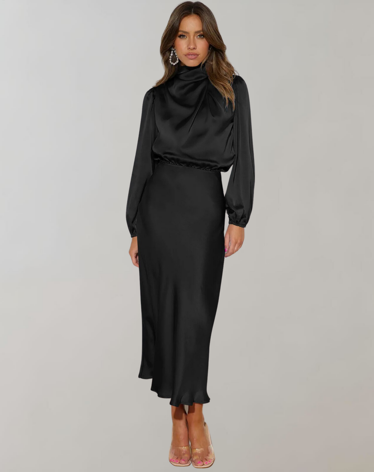 Robe Longue à Manches pour Femme Chic 8