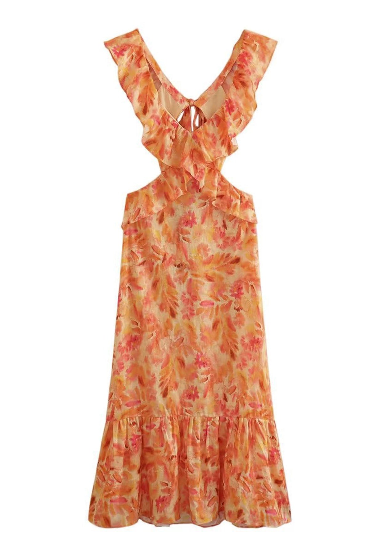Robe Longue d'Été Femme à Bretelles Volantes 6