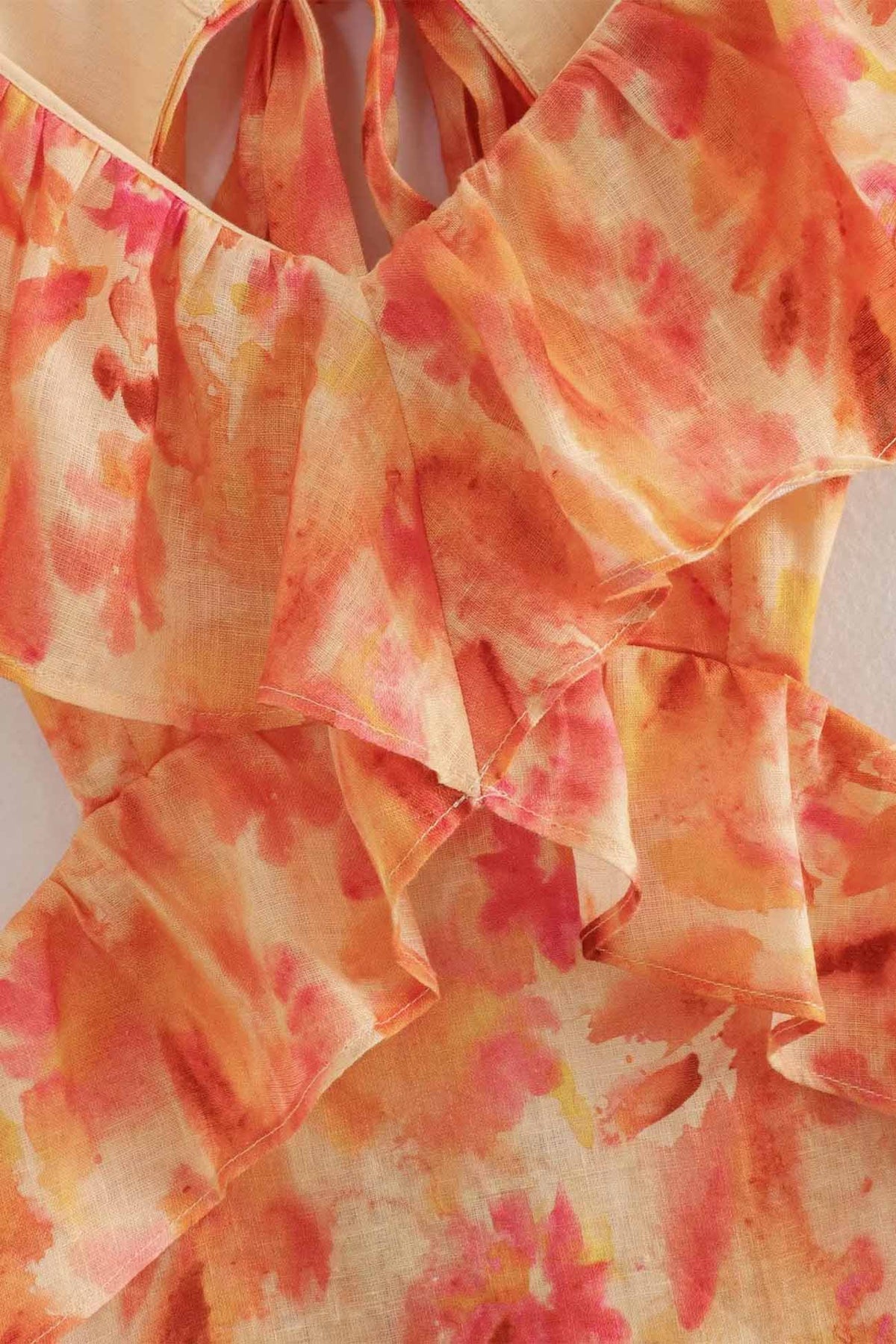 Robe Longue d'Été Femme à Bretelles Volantes 8