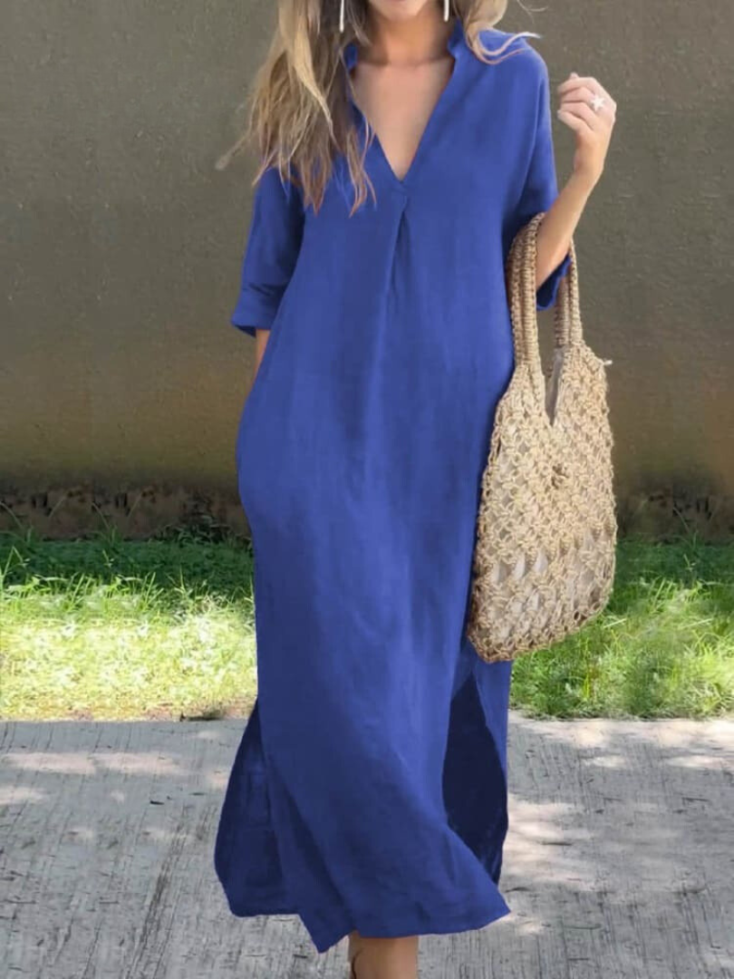 Robe Maxi Femme Élégante en Tissu Confortable 3