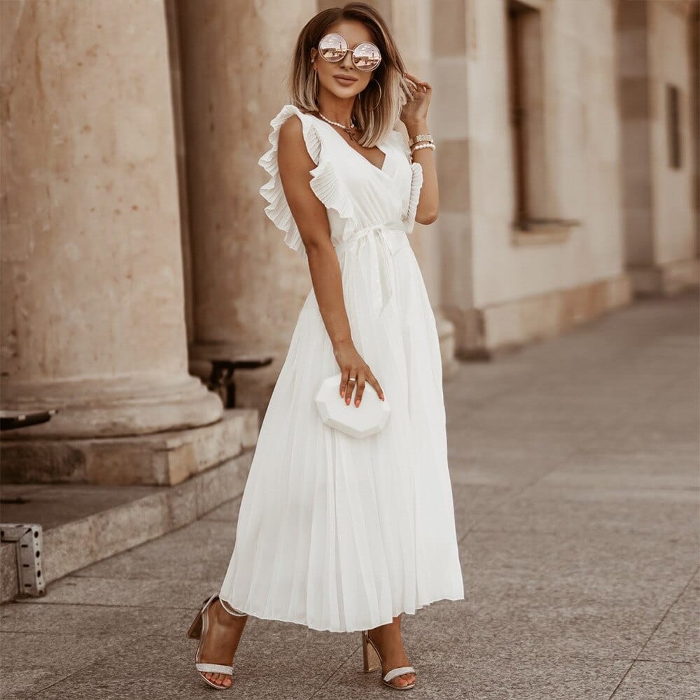 Robe Maxi à Volants pour Femmes Chic 0