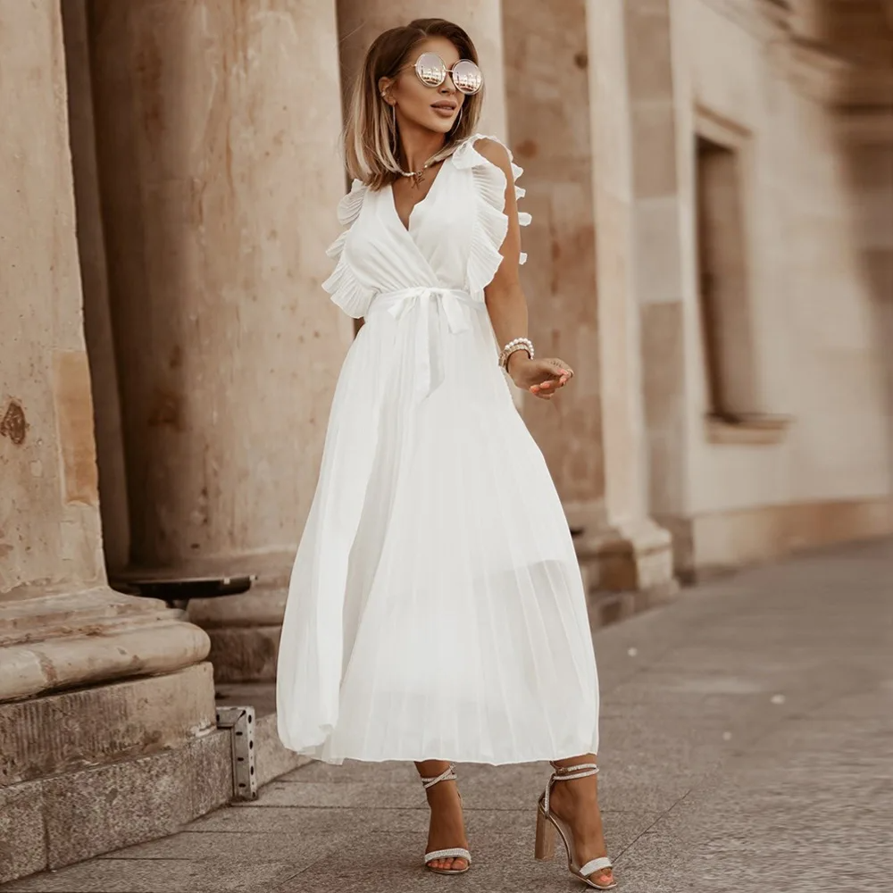 Robe Maxi à Volants pour Femmes Chic 1