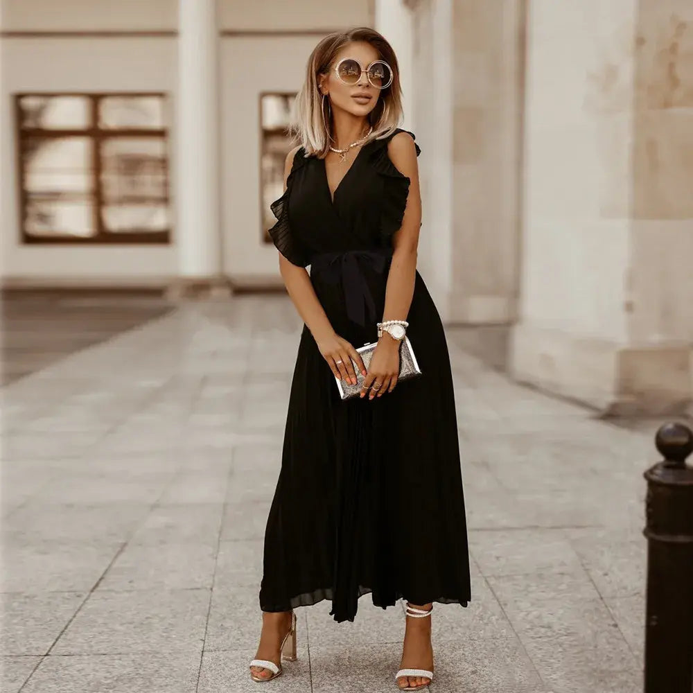Robe Maxi à Volants pour Femmes Chic 4
