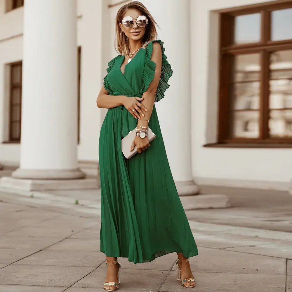 Robe Maxi à Volants pour Femmes Chic 9
