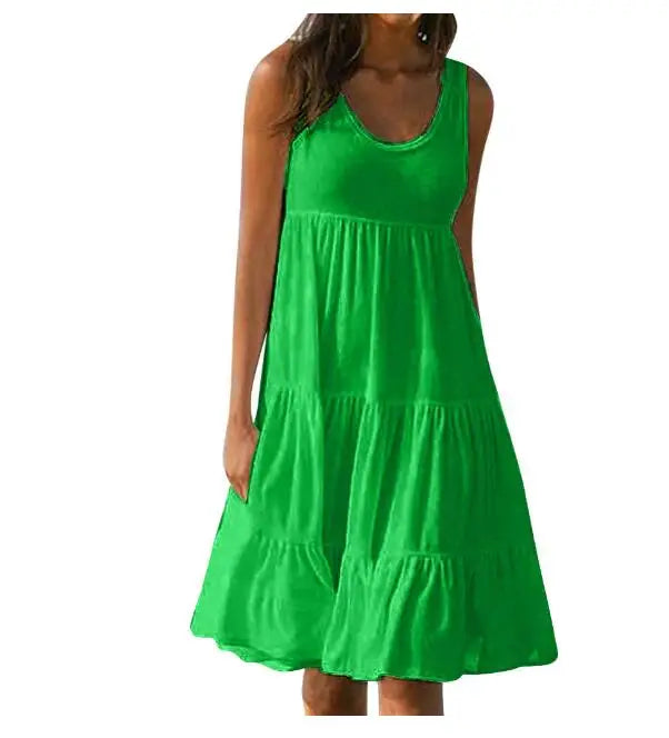 Robe Mi-Longue à Bretelles pour Femmes Chic 7
