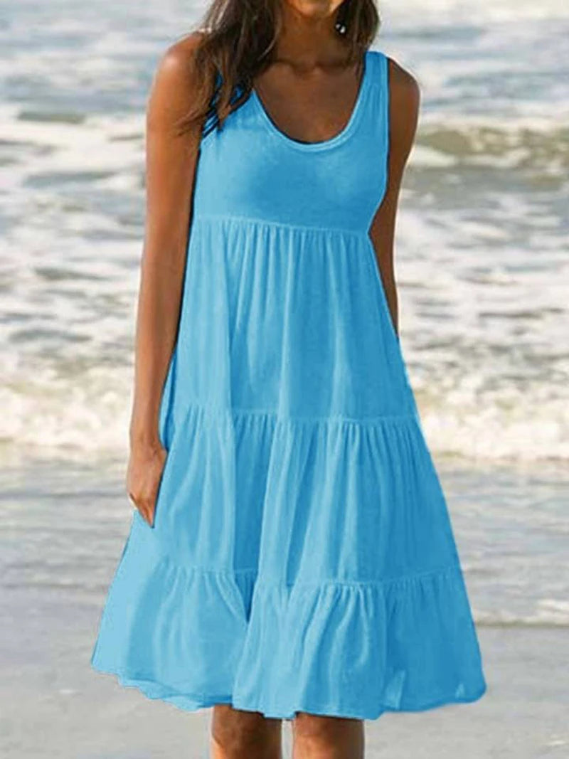 Robe Mi-Longue à Bretelles pour Femmes Chic 8