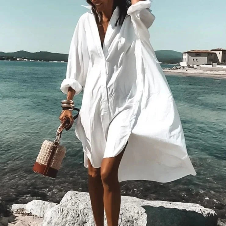 Robe Midi Décontractée pour Femme avec Col Polo 0
