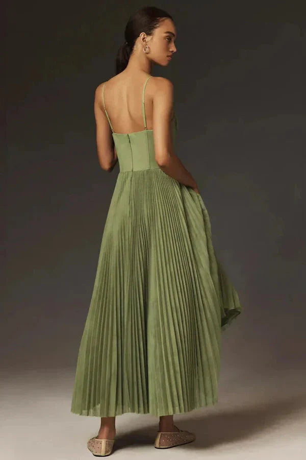 Robe Midi Évasée Plissée pour Femmes 2