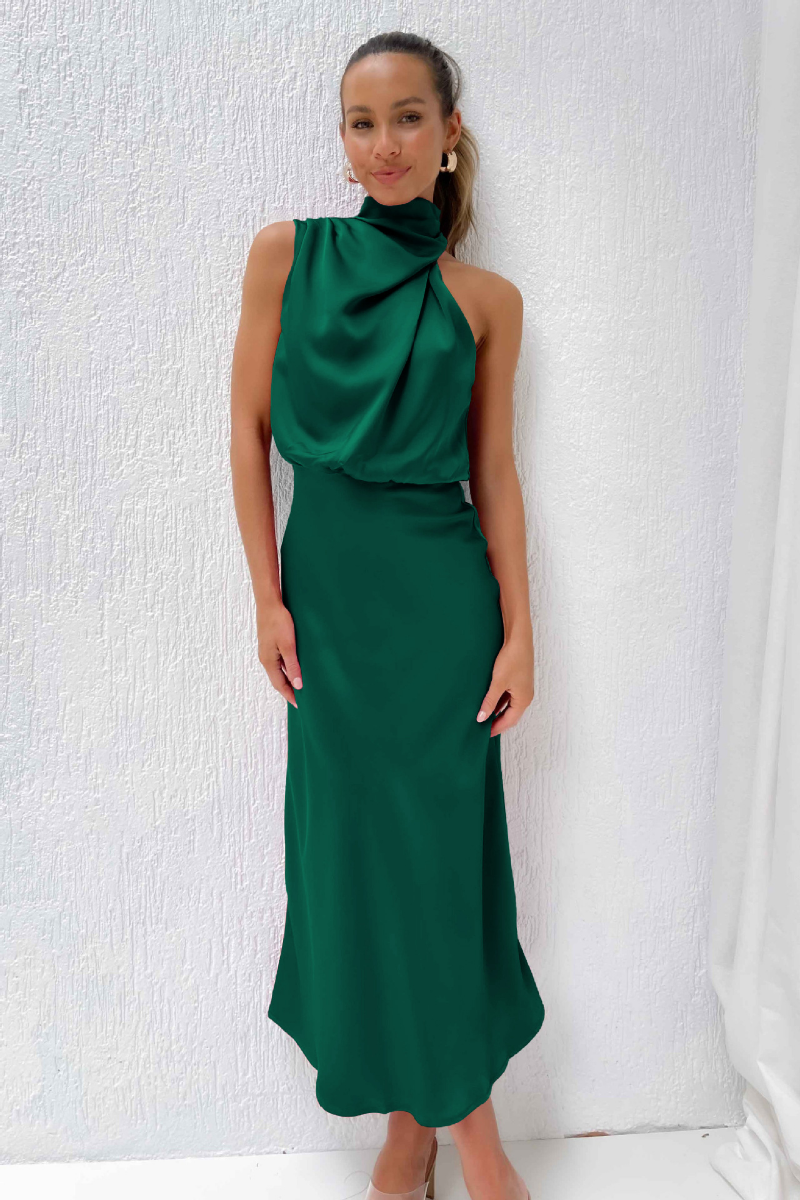 Robe Midi Femme Asymétrique Chic 3