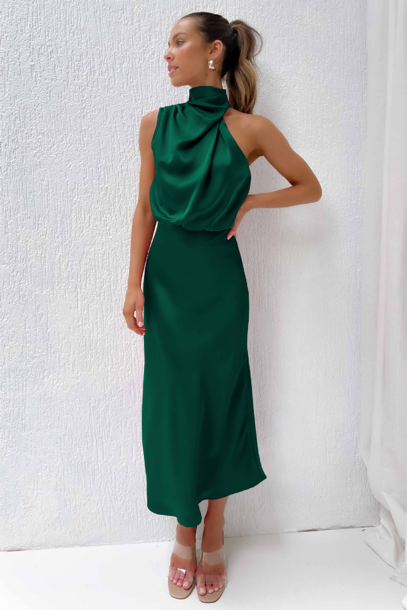 Robe Midi Femme Asymétrique Chic 4