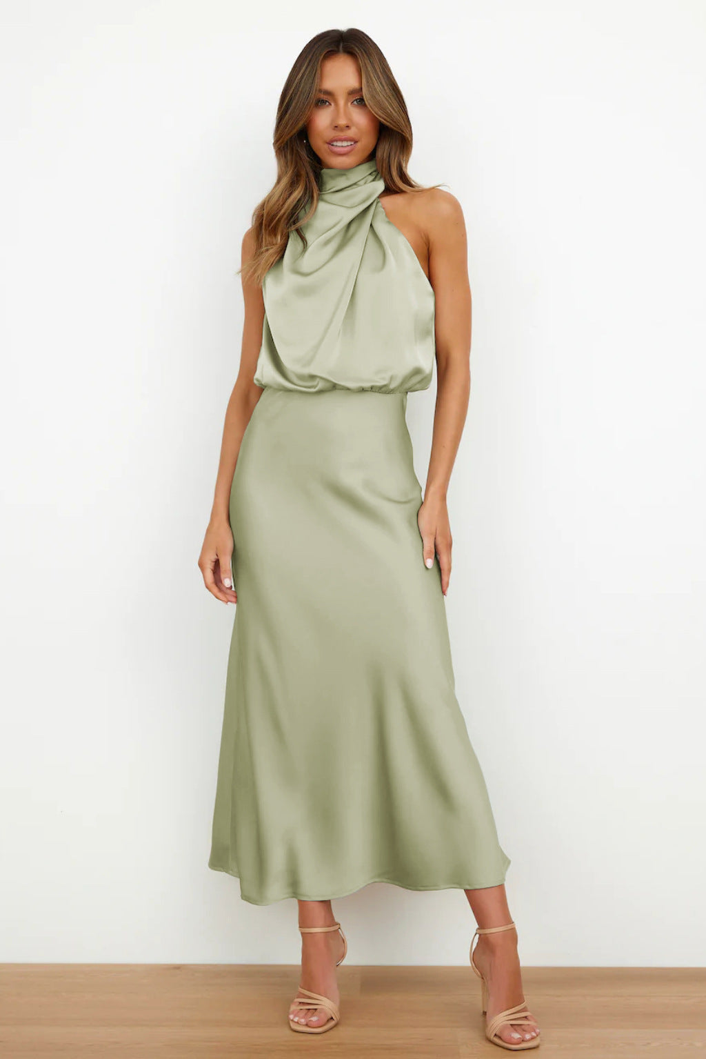 Robe Midi Femme Asymétrique Chic 9