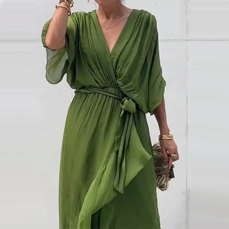 Robe Midi Femme Chic Nouée 3