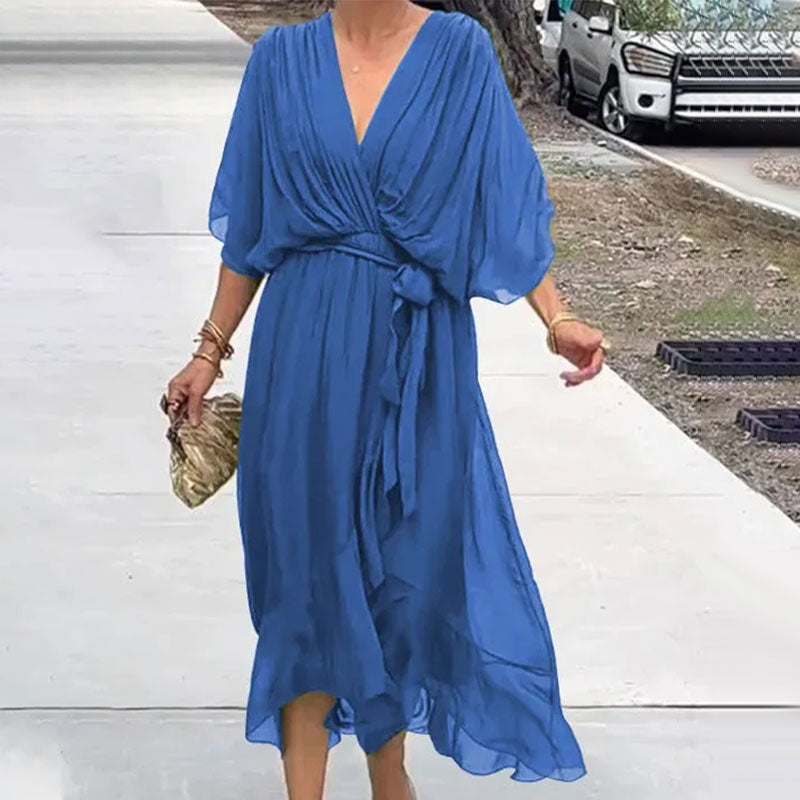 Robe Midi Femme Chic Nouée 5
