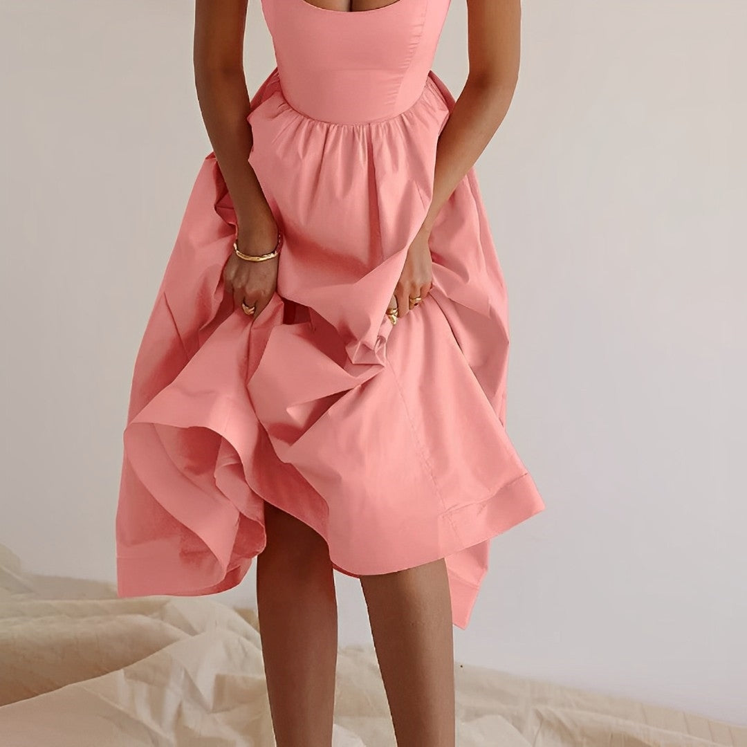 Robe Midi Femme Trapèze Sans Manches Élégante 5