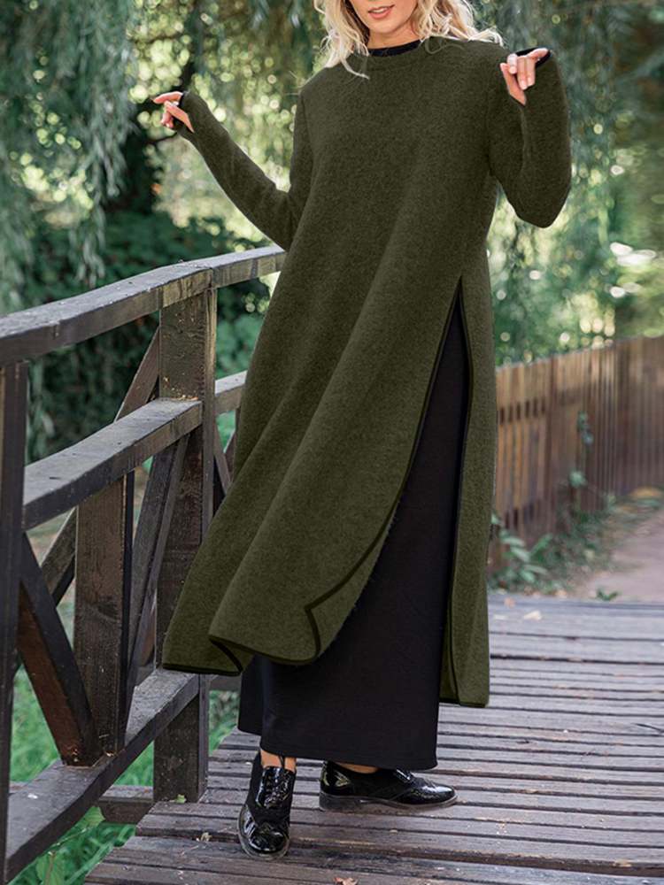 Robe Midi Longue Fendue Ample 4