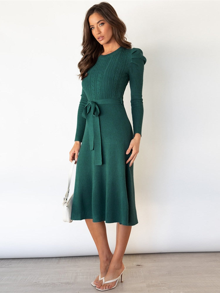 Robe Midi Longue à Manches Longues 3