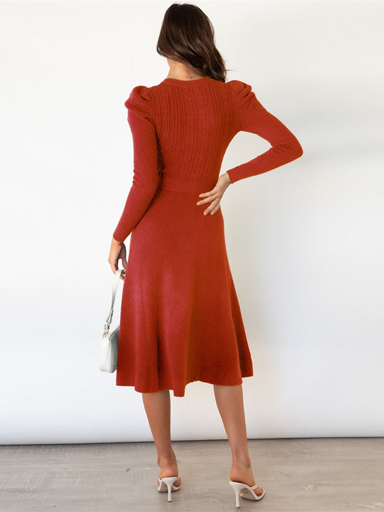 Robe Midi Longue à Manches Longues 4