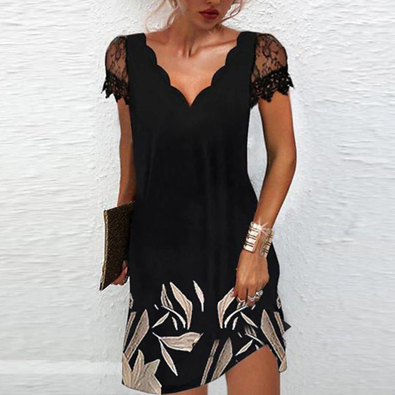 Robe Midi Moderne Femme V-Ausschnitt Tissu Léger 3