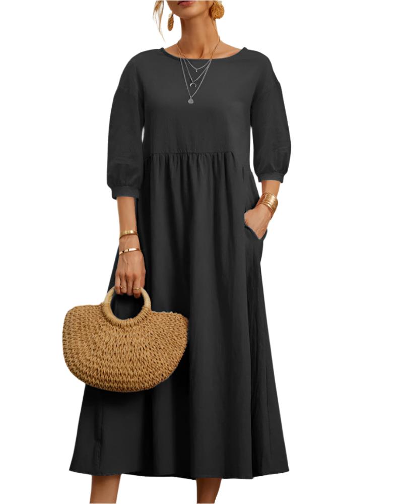 Robe Midi à Manches Lanternes pour Femmes 6