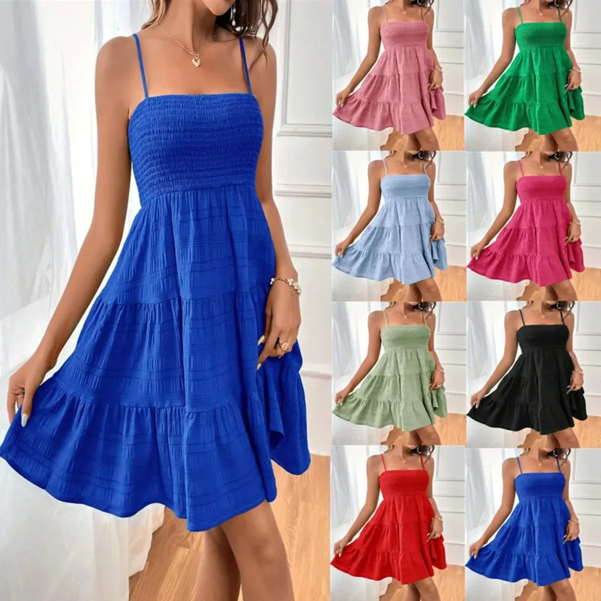 Robe Mini Bustier à Bretelles Spaghetti pour Femmes 1