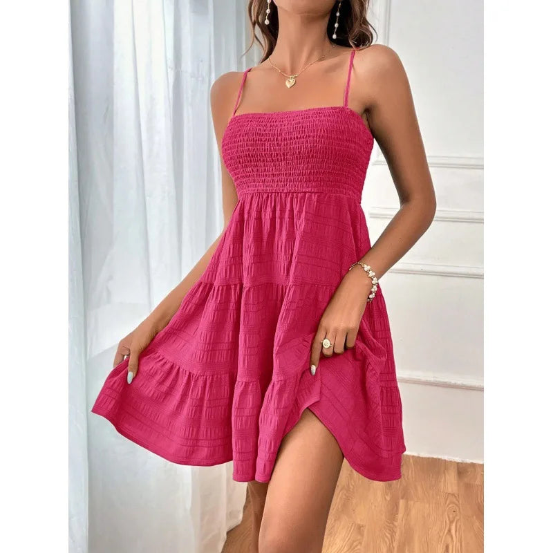 Robe Mini Bustier à Bretelles Spaghetti pour Femmes 6