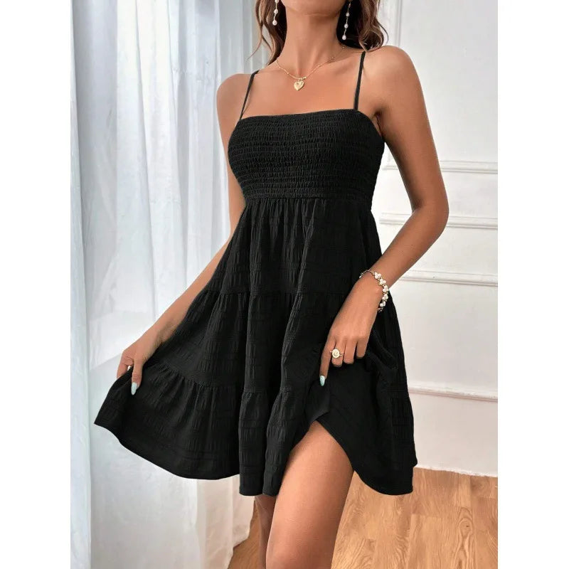 Robe Mini Bustier à Bretelles Spaghetti pour Femmes 7