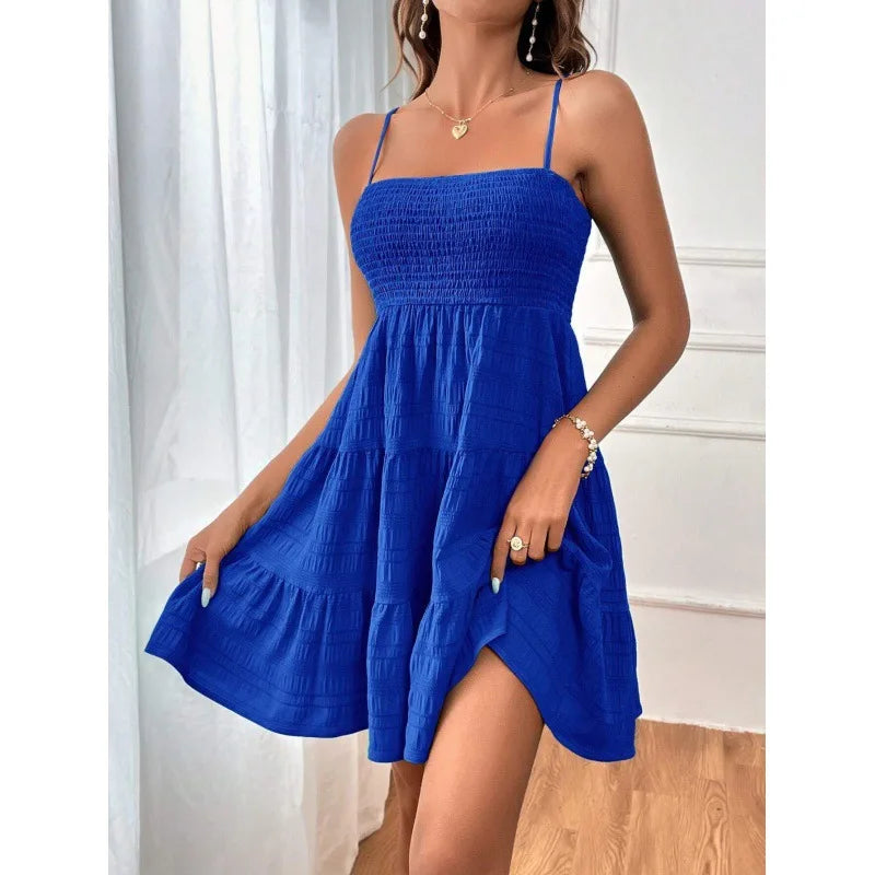 Robe Mini Bustier à Bretelles Spaghetti pour Femmes 9