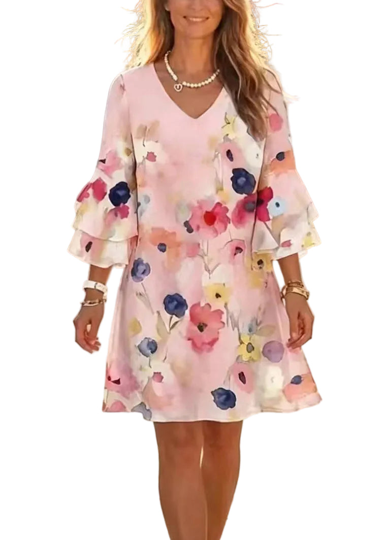 Robe Mini Chic à Col en V pour Femme 0