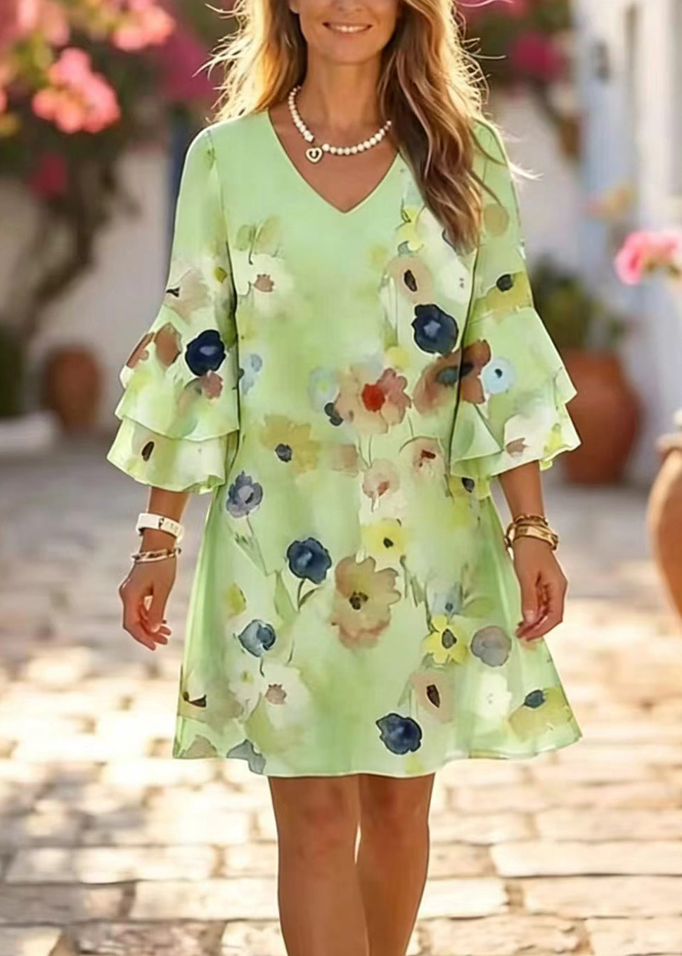 Robe Mini Chic à Col en V pour Femme 1
