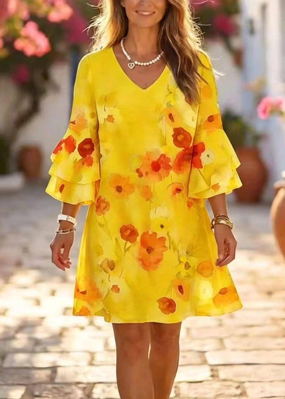 Robe Mini Chic à Col en V pour Femme 2