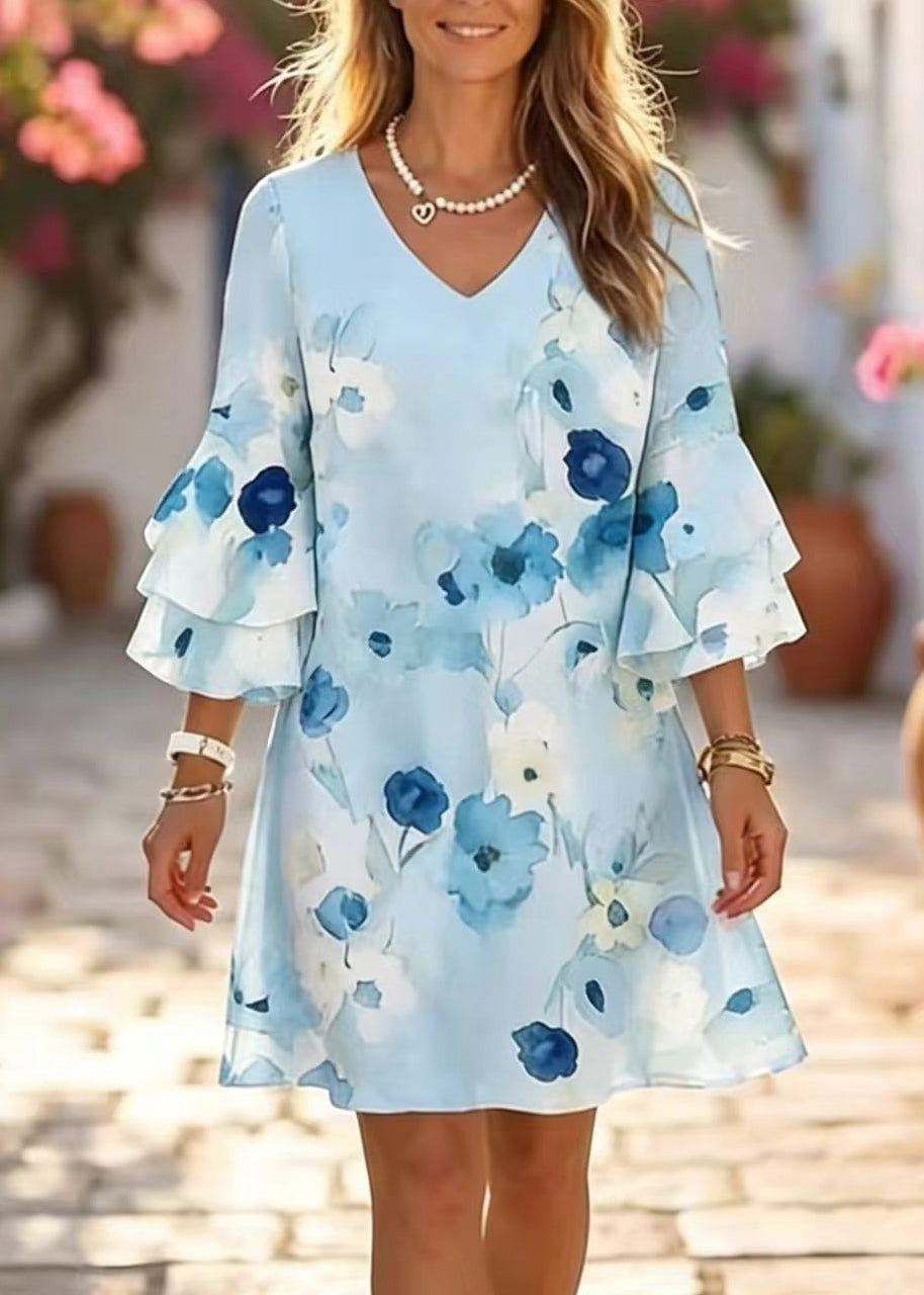 Robe Mini Chic à Col en V pour Femme 3