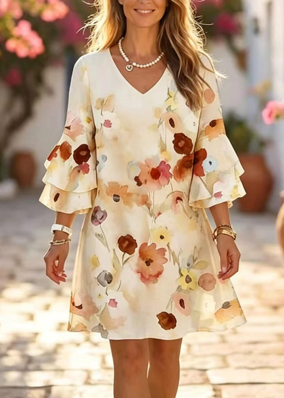 Robe Mini Chic à Col en V pour Femme 4