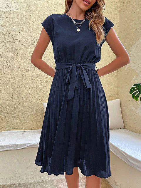 Robe Mini Plissée à Manches Courtes pour Femme 5