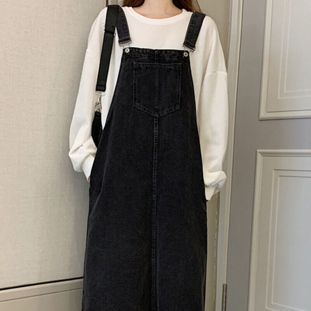 Robe Salopette Décontractée Style Rétro avec Détails Patchwork 3