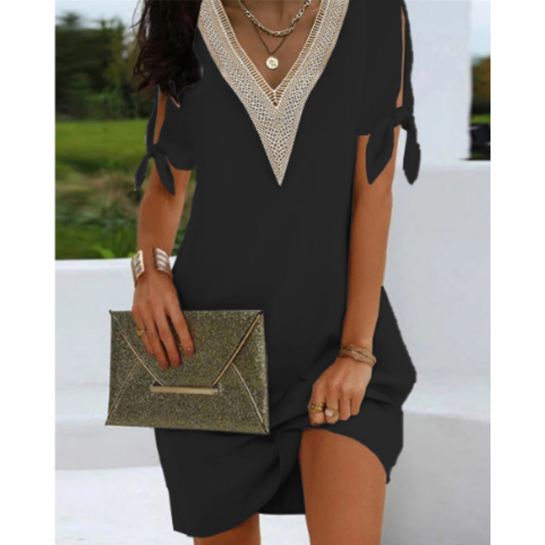 Robe Tunique Femme Col V Manches Liées Tissu Léger 4