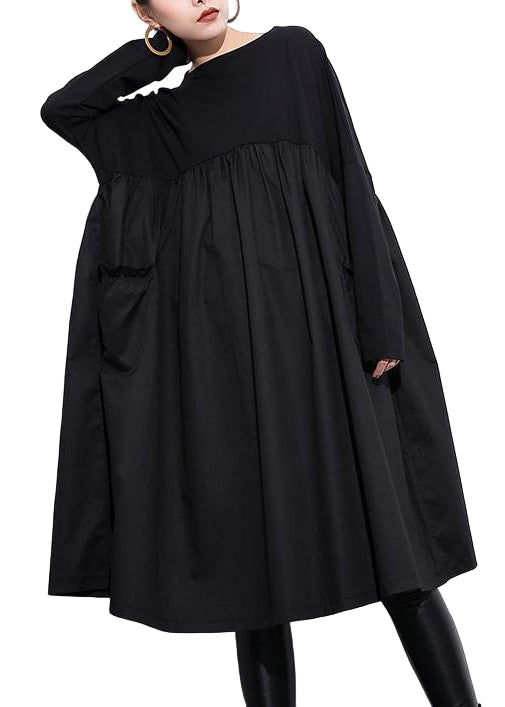Robe Tunique Femme en Coton Moderne avec Détails Patchwork 0