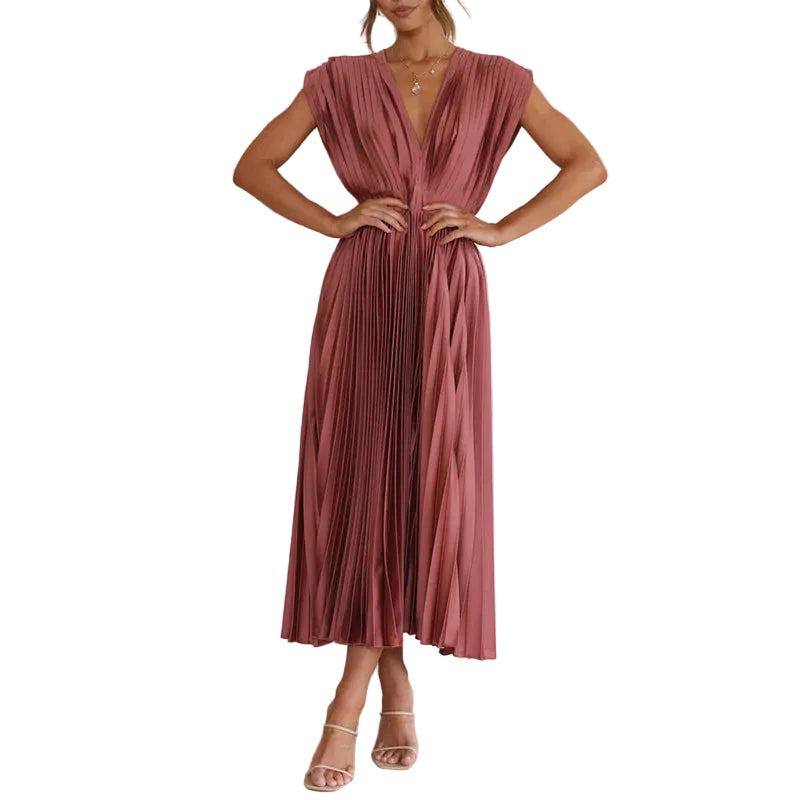 Robe à col en V pour femmes Chic 3