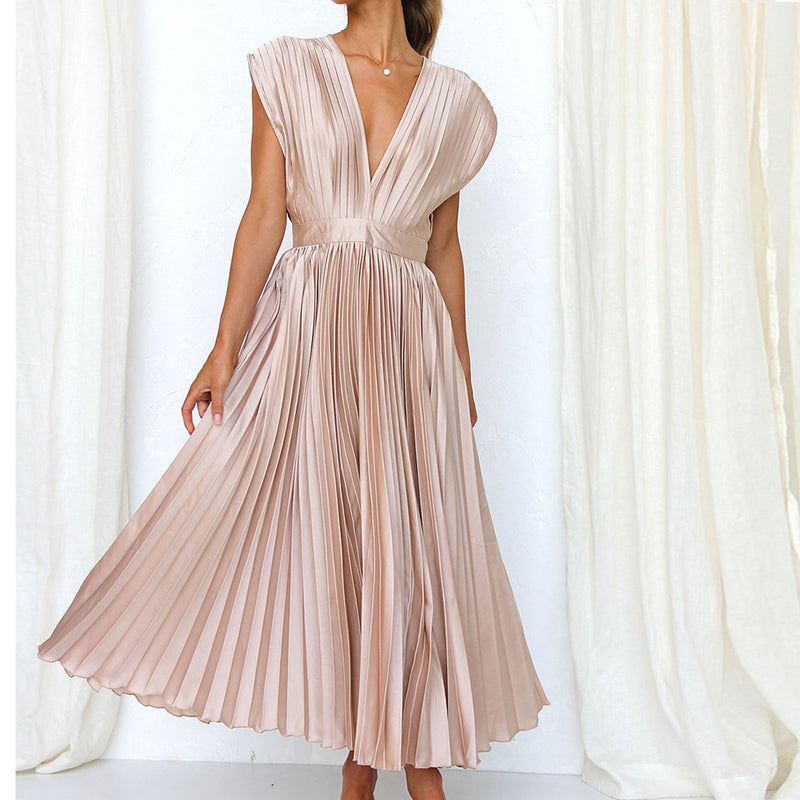Robe à col en V pour femmes Chic 5