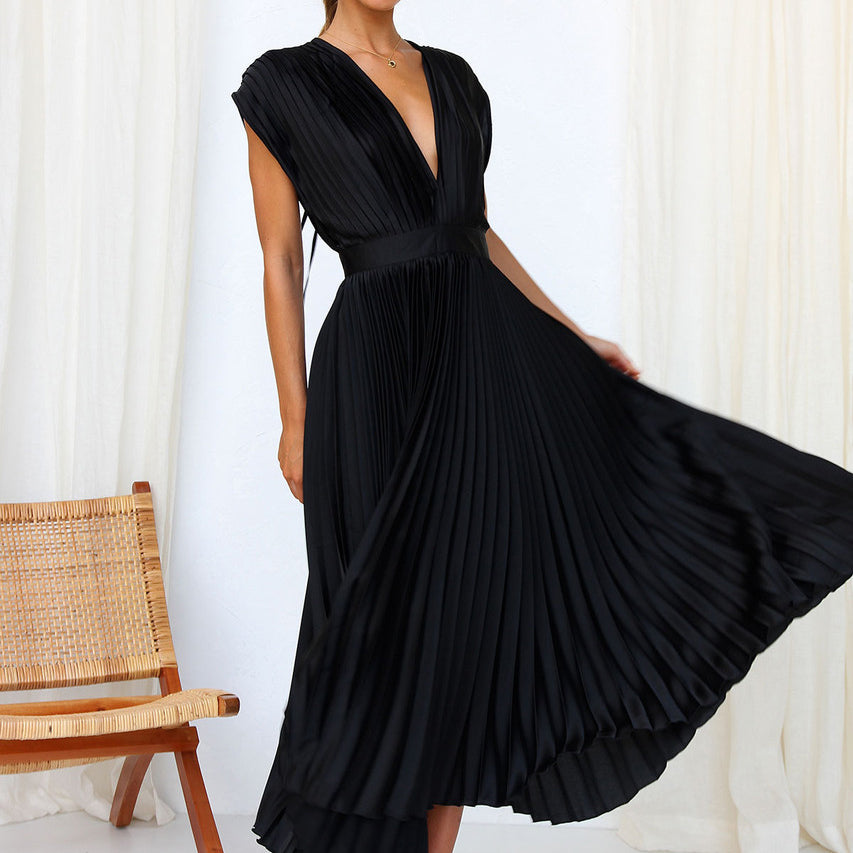 Robe à col en V pour femmes Chic 6