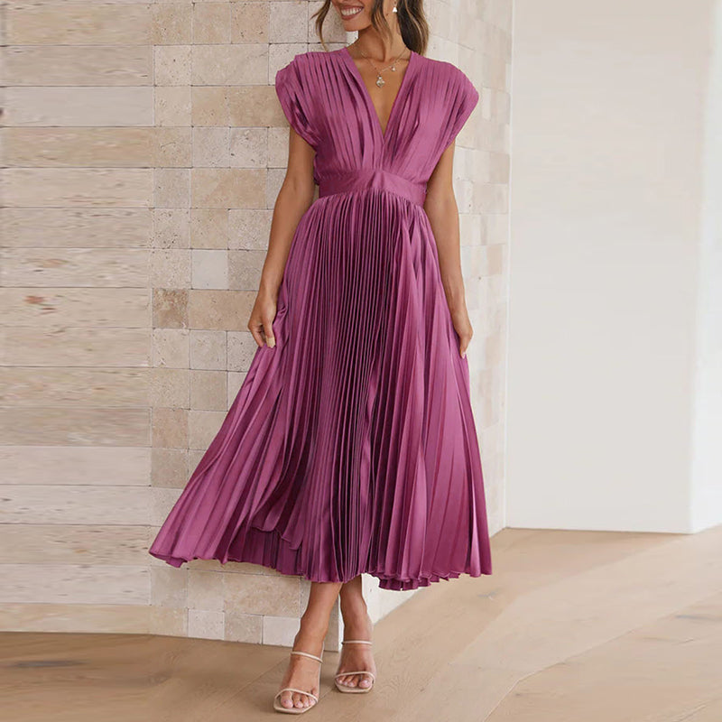 Robe à col en V pour femmes Chic 8