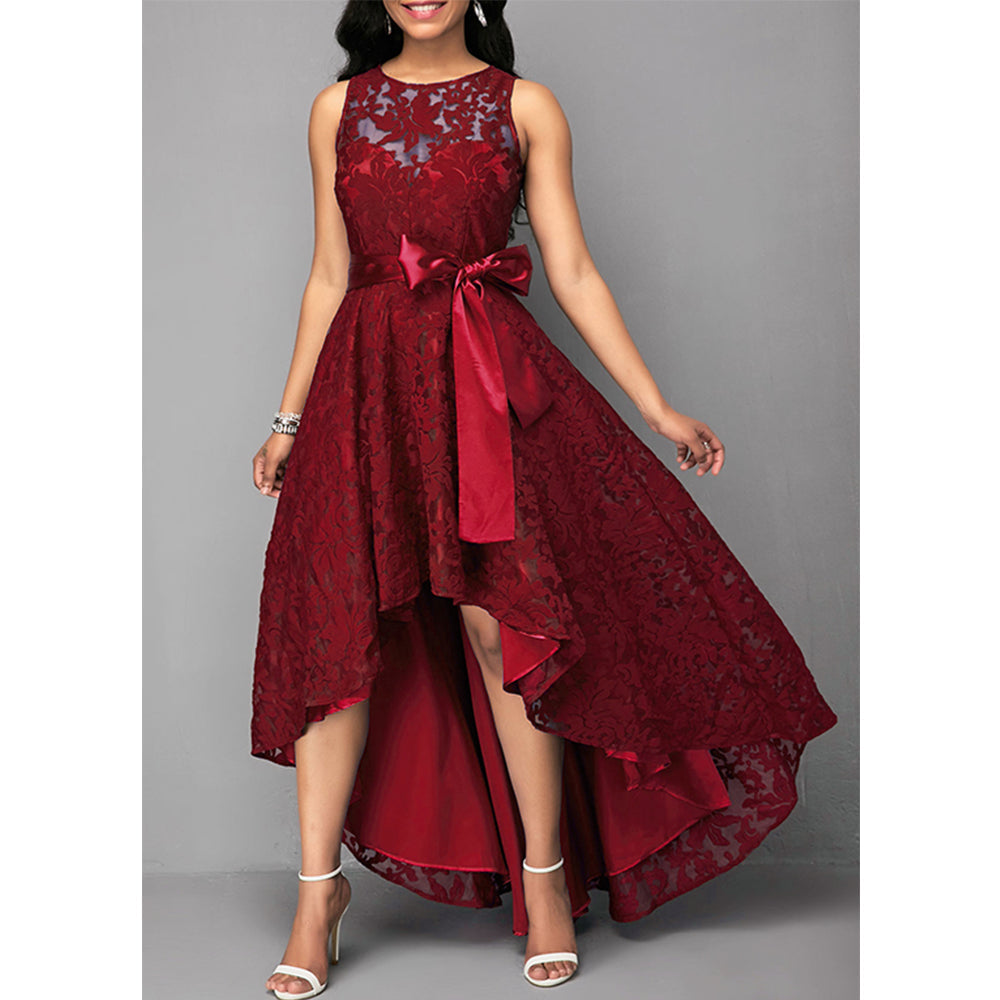 Robe asymétrique en dentelle pour femmes 1