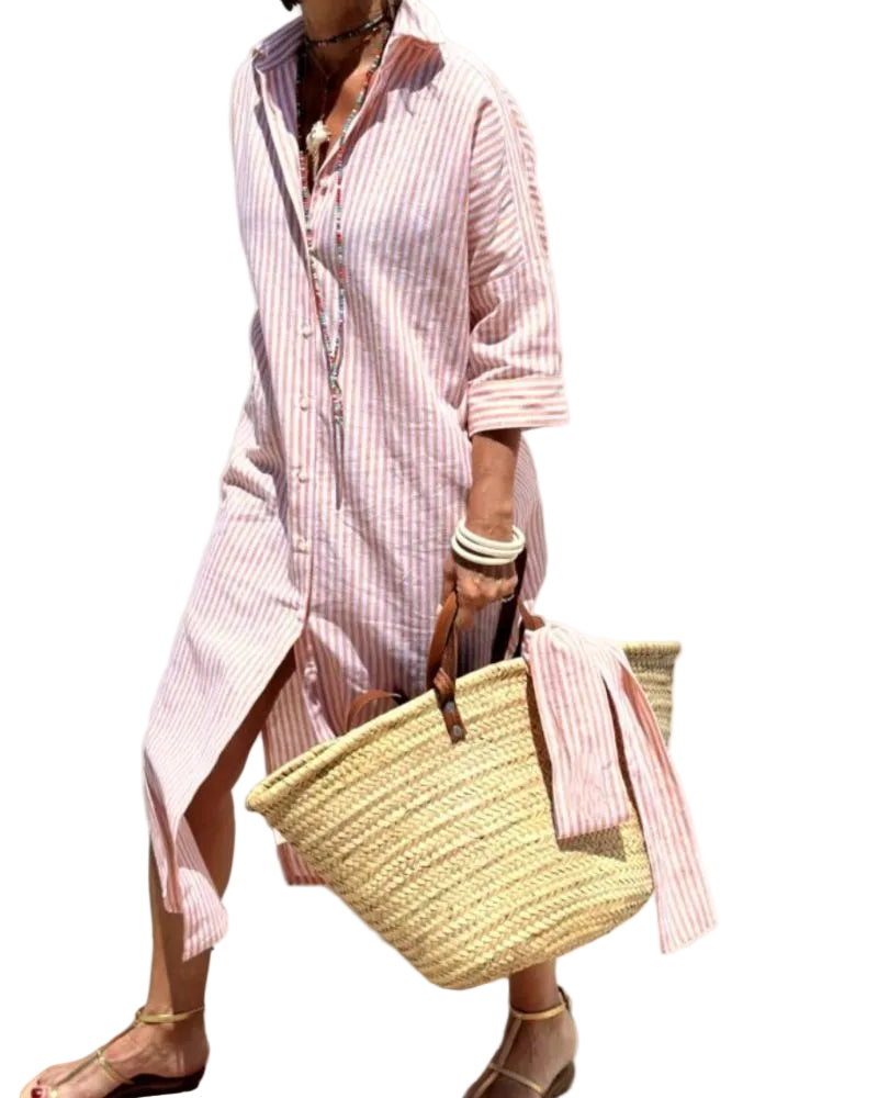 Robe d'Été Femme Rayée Chic 0