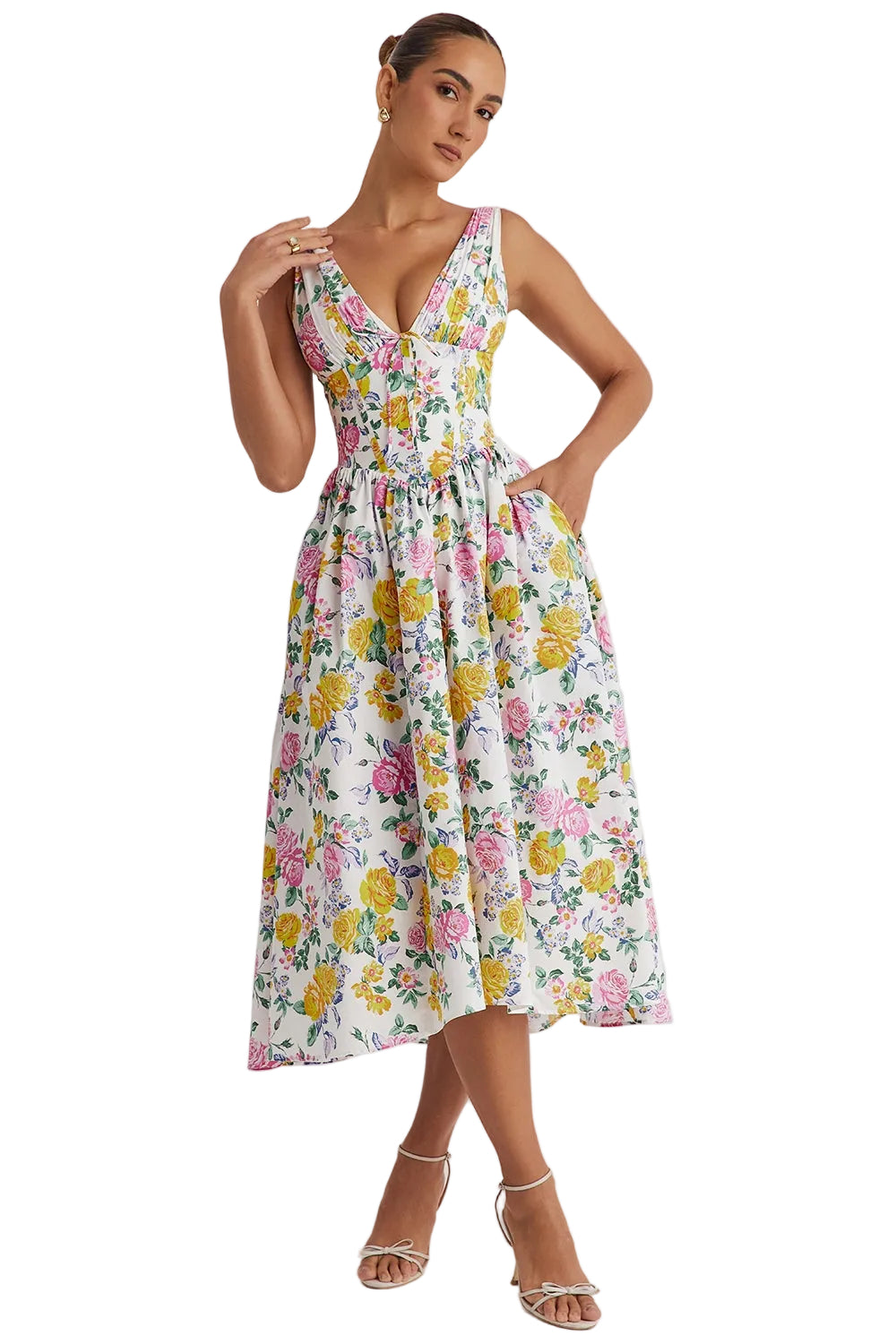 Robe d'Été Fleurie Femme Chic 0