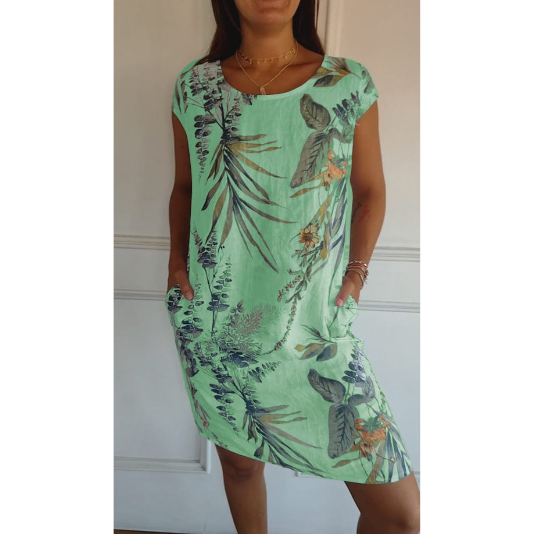 Robe d'été Femme Confortable à Col Rond 4
