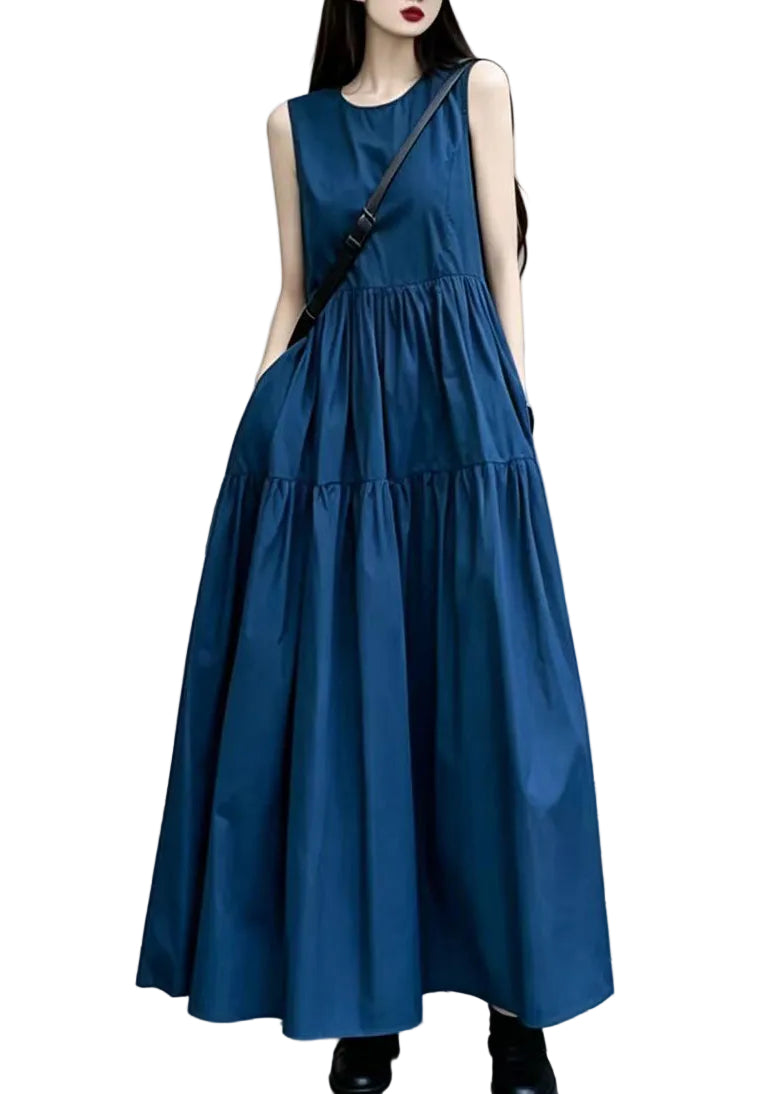 Robe d'été femme col rond coupe ample 0