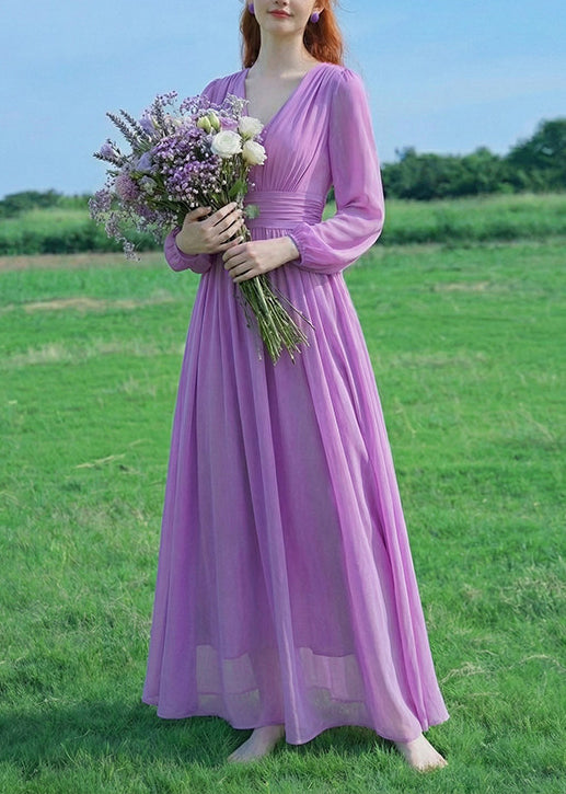 Robe d'été femme longue col en V froissée style patchwork 0